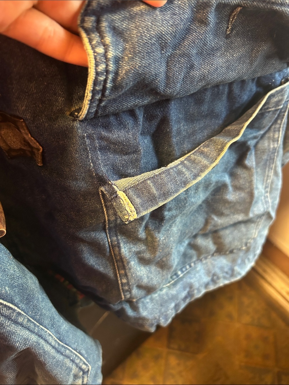 90’s Vintage Hooded Denim Toggle Jacket - Picture 8 of 10